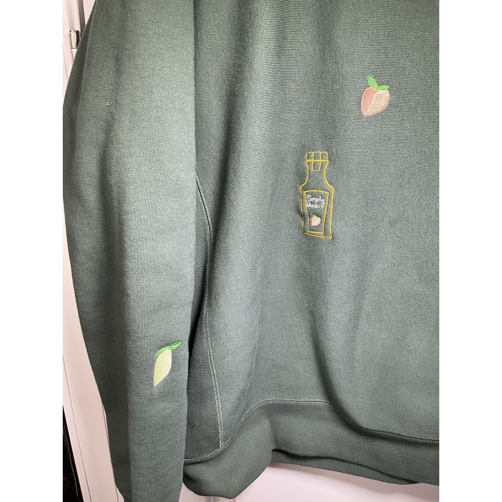 Simply Lemonade Embroidered Crew Neck Sweatshirt Green Size XL - Picture 4 of 11